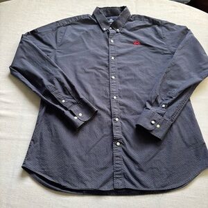 La Marina Navy Slim Fit Button Down Shirt XXL 100% Cotton